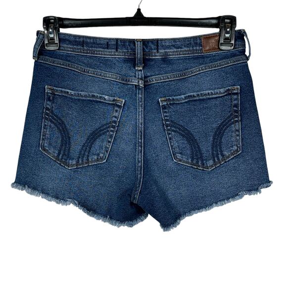 Hollister JRS SZ 9 High-Rise Boyfriend Jean Shorts Button-Fly Distressed Frayed - Picture 5 of 10